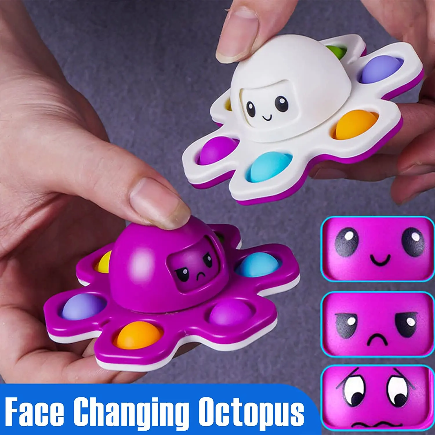 Antistress Push Bubbles Fidget Spinner Toys For s Children Kids Relieve Stress Gift New Face Change Finger Spinner Toy