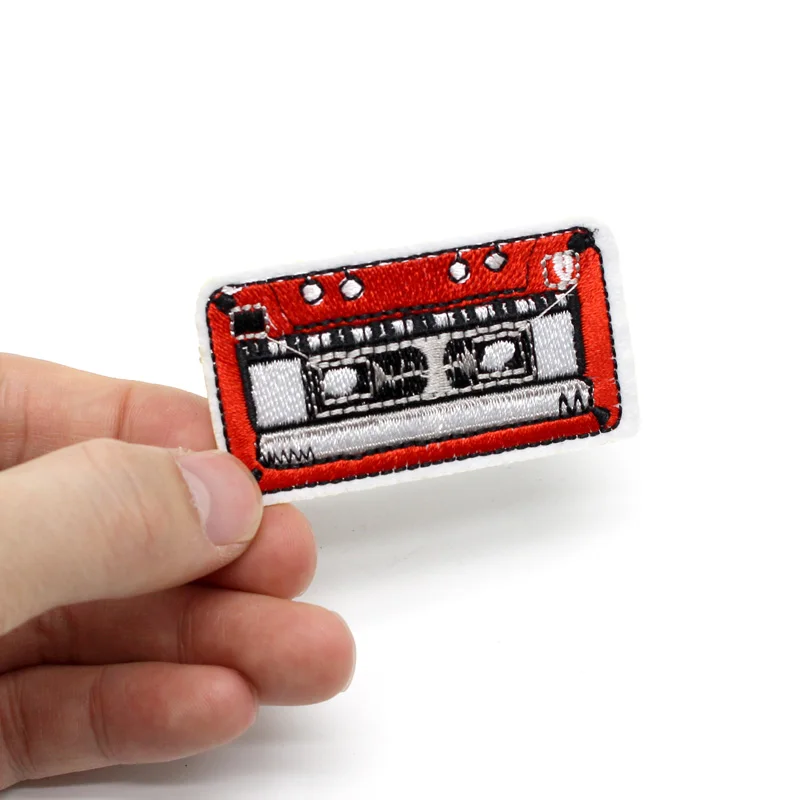 Vintage Audio Tape Iron On Embroidered Patches Badges For Clothes DIY Appliques Sew Patch Craft Decoration Sticker | Дом и сад