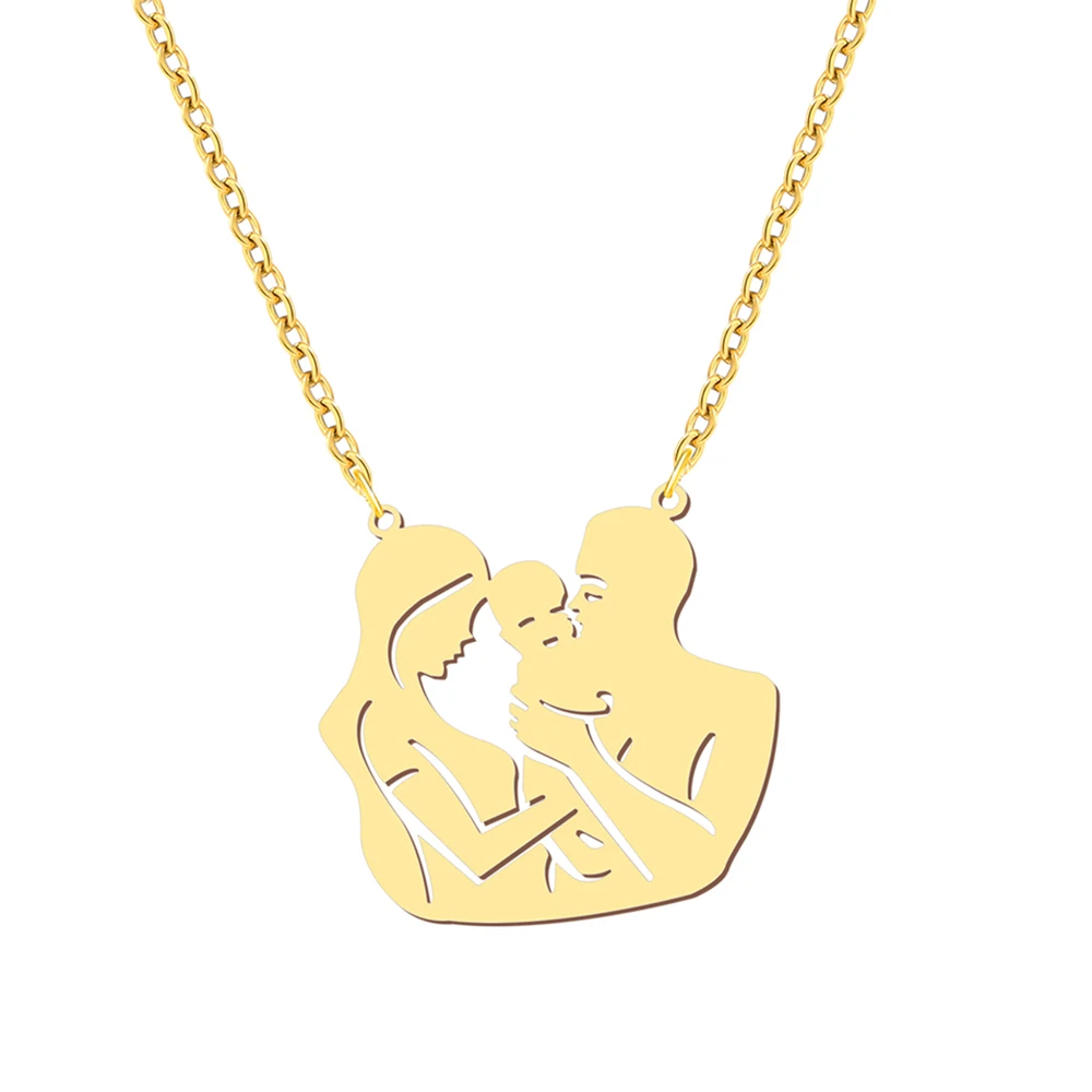 Ожерелья из нержавеющей стали семейная любовь кулон колье мужская цепочка