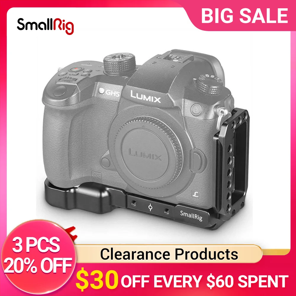 

SmallRig GH5 l Пластина L-образный кронштейн для камеры Panasonic Lumix GH5/GH5S с пластиной в стиле Arca быстросъемное крепление с штативом 2179