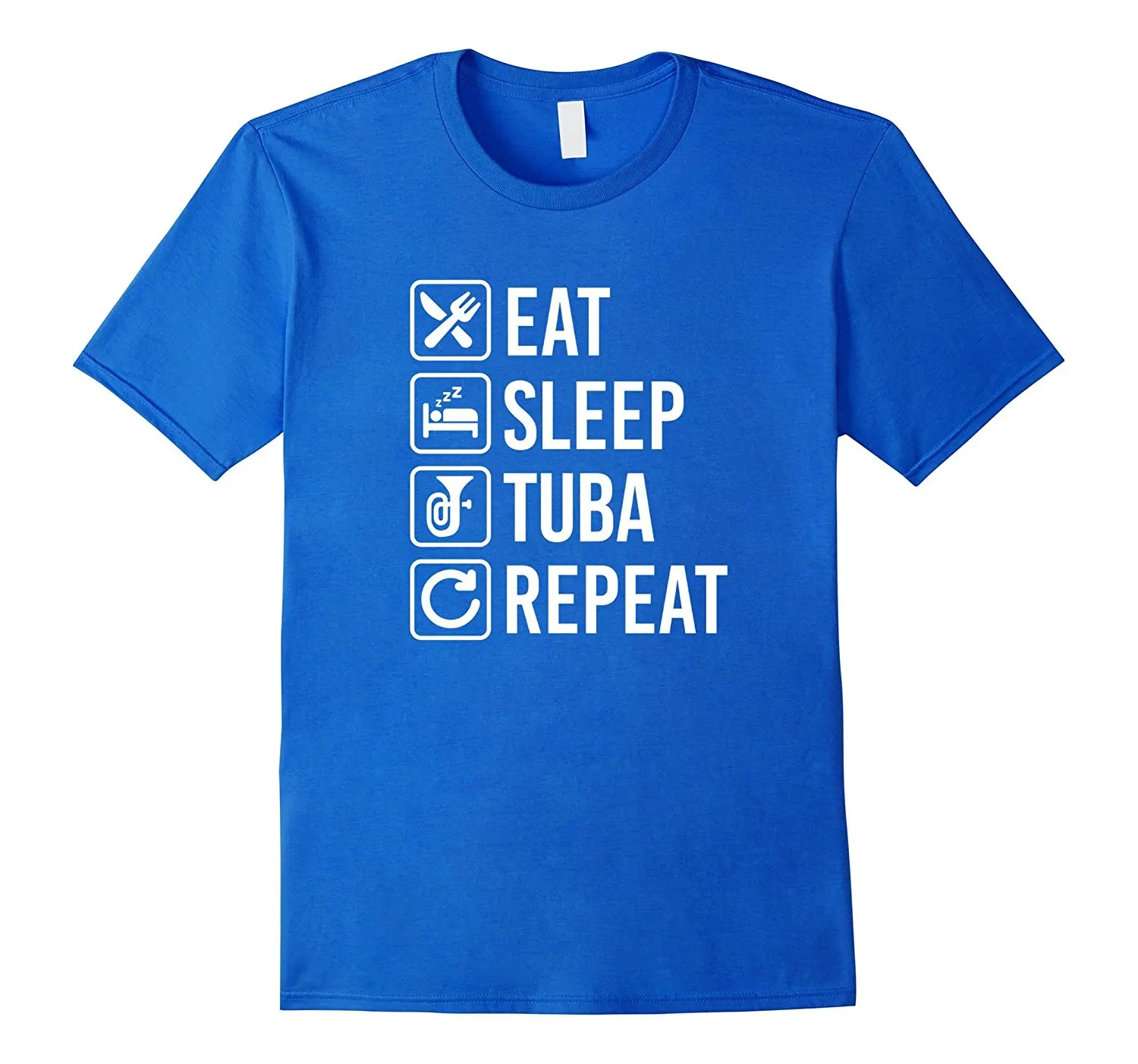 

Tuba Eat Sleep Repeat T-Shirt Mens 100% Cotton Short Sleeve Print Cool Funny T Shirt Men High Quality