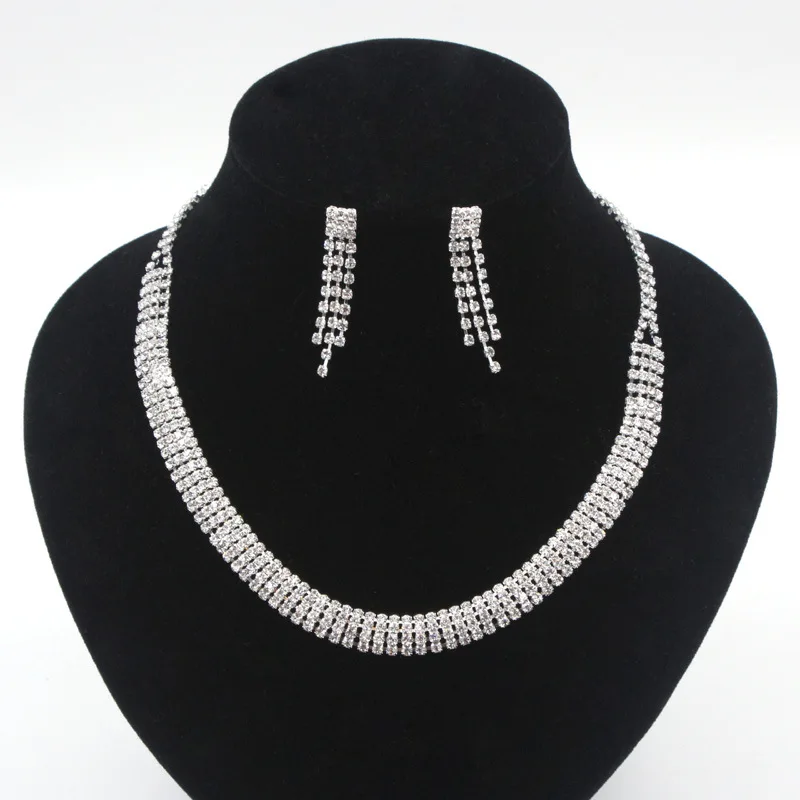 

Комплект из колье и серёг, многослойное ожерелье с серебряным покрытием