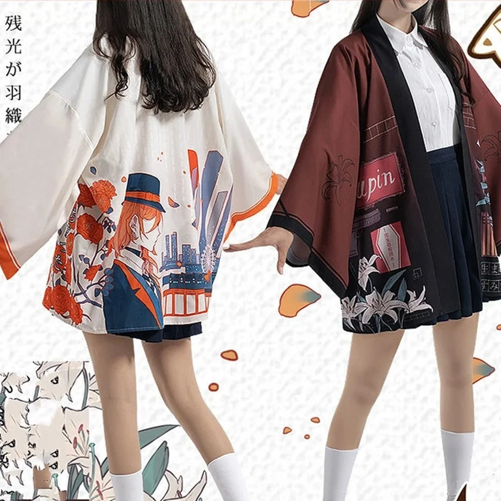 

Anime Harajuku Style Kimono Bungo Cosplay Costume Stray Dogs Yukata Haori Dazai Osamu Japanese Halloween Party Cardigan Coat