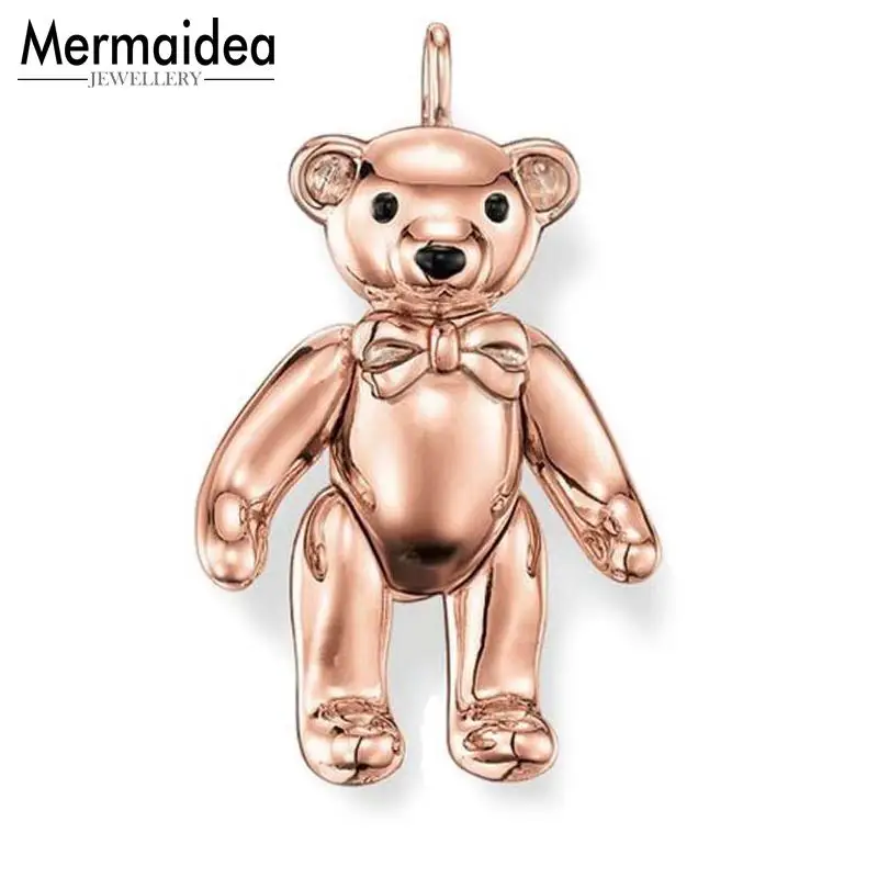 Кулон Медвежонок 2020 брендовый кулон из чистого розового золота ювелирное
