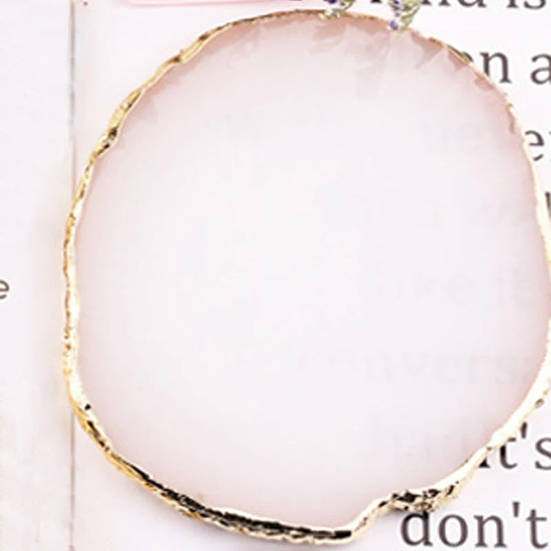 1 шт. Золотая оправа из агата натуральная смола эллиптика форма 9 5*8 см алмазная