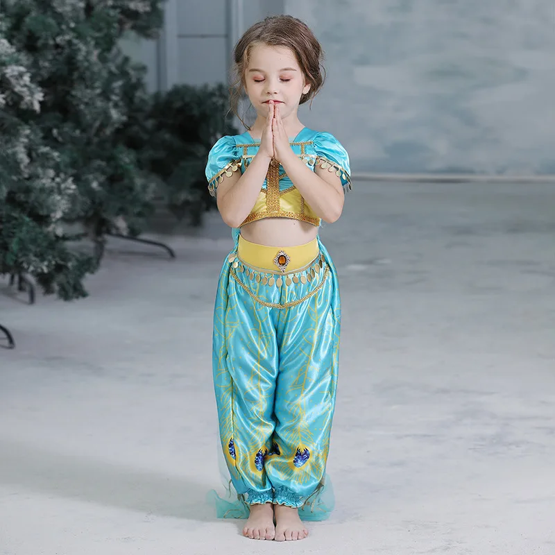 Платье принцессы жасмин для маленьких девочек малышей детей на Хэллоуин