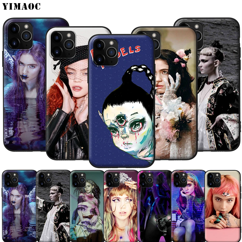Силиконовый мягкий чехол Grimes для iPhone 12 Mini 11 Pro XS Max XR X 8 7 6 6S Plus 5 5S SE|Бамперы| |