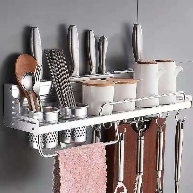 

Многофункциональный настенный кухонный органайзер для кухонных принадлежностей, стеллаж для хранения крышек кастрюль без отверстий, дома...