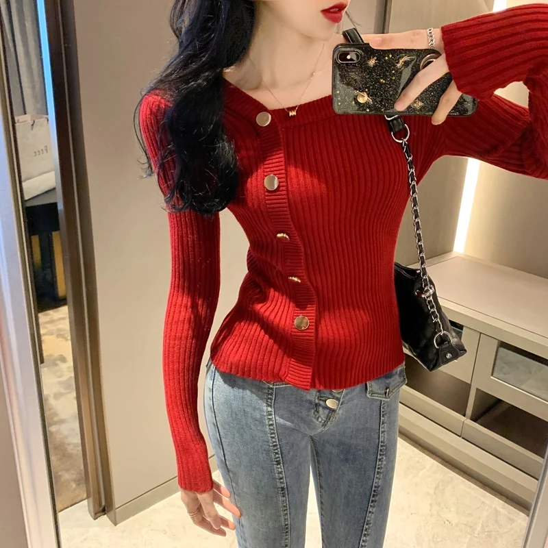 Joinyouth Women Sweaters Solid Korean Irregular Pullovers Button Full Thin 2020 Fashion Spring Clothing Strapless Wild 460 | Женская