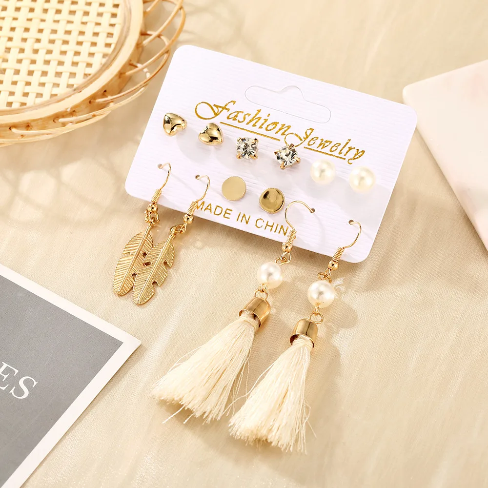 Набор сережек для женщин кисти в этническом стиле геометрические серьги