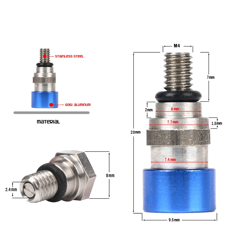 Рельсовый клапан Воздушной вилки m4x0 7 мм для EXC F250 SX350 SXF250 SXS 250 XC350 XCR XCW450 XCF XCRF MXC MX SMR