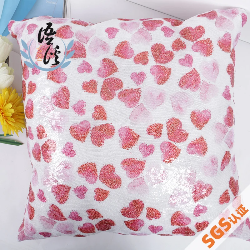 INS стиль любовная Подушка цифровая печать блестки тканевая с сердечником