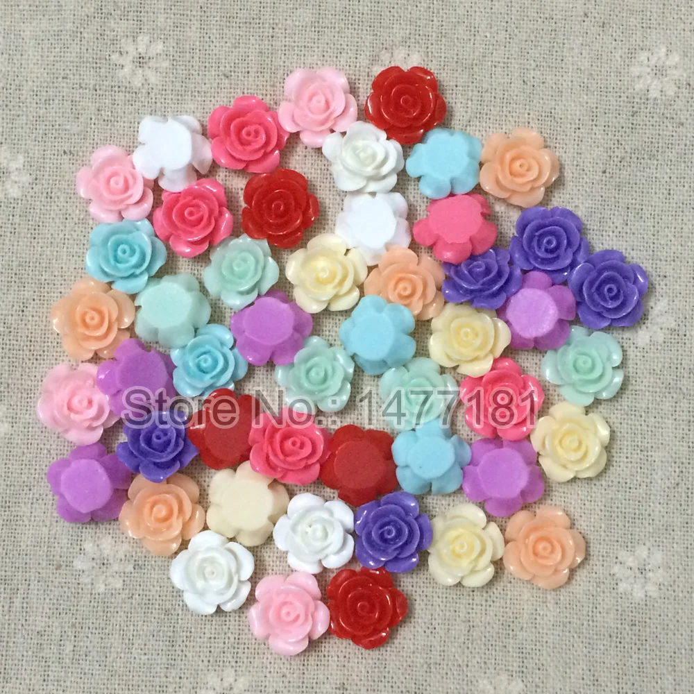 50 шт. разноцветные полимерные украшения Роза плоские бусины для скрапбукинга DIY