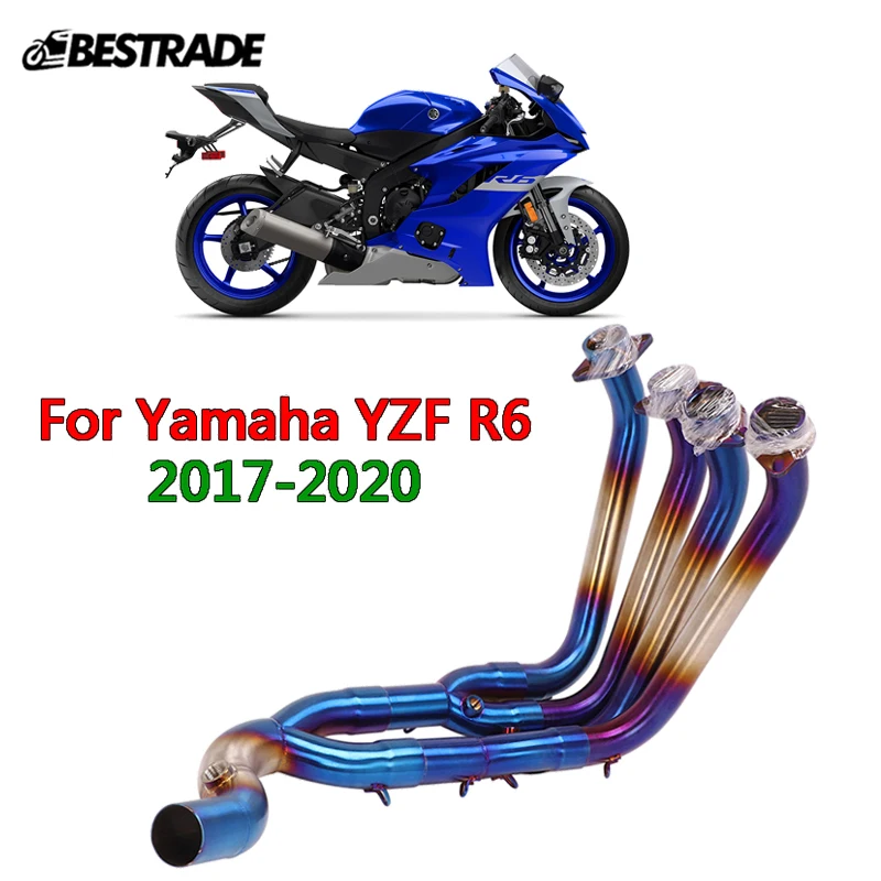 

Для Yamaha YZF-R6 2017 2018 2019 2020 выхлопной коллектор мотоцикла Соединительная труба передняя Соединительная труба скользящая на складе наконечники ...