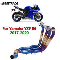 for yamaha yzf r6 2017 2018 2019 2020 motorcycle exhaust header connect pipe front link tube slip on stock tips stainless steel