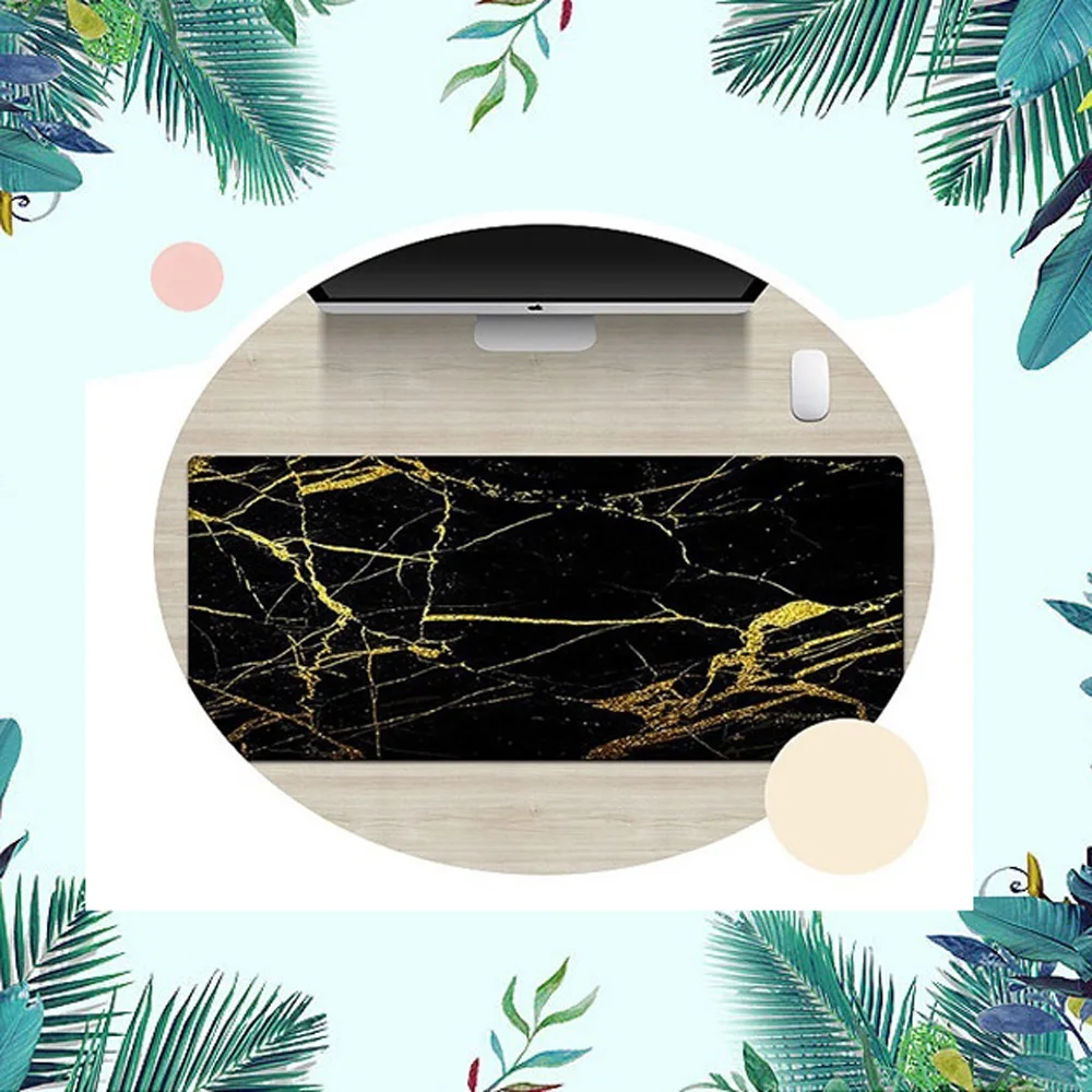 large gaming mouse pad marble pattern mousepad locked edge gamer mice mat keyboard laptop desktop cushion soft rubber table cove free global shipping