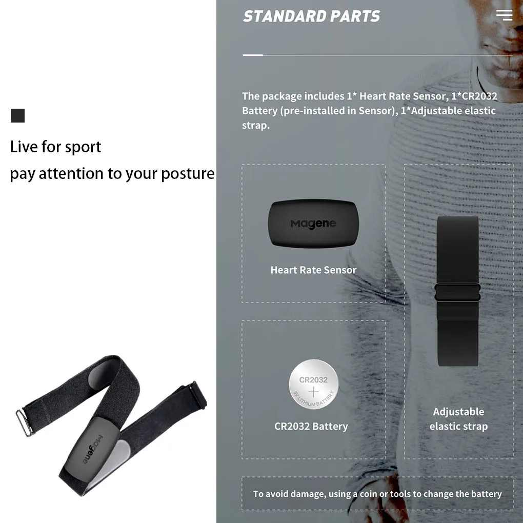 Unisex ANT + Bluetooth Heart Rate Monitor Adjustable Sports Running Sensor Chest Strap IP67 Waterproof Heartrate Straps | Спорт и