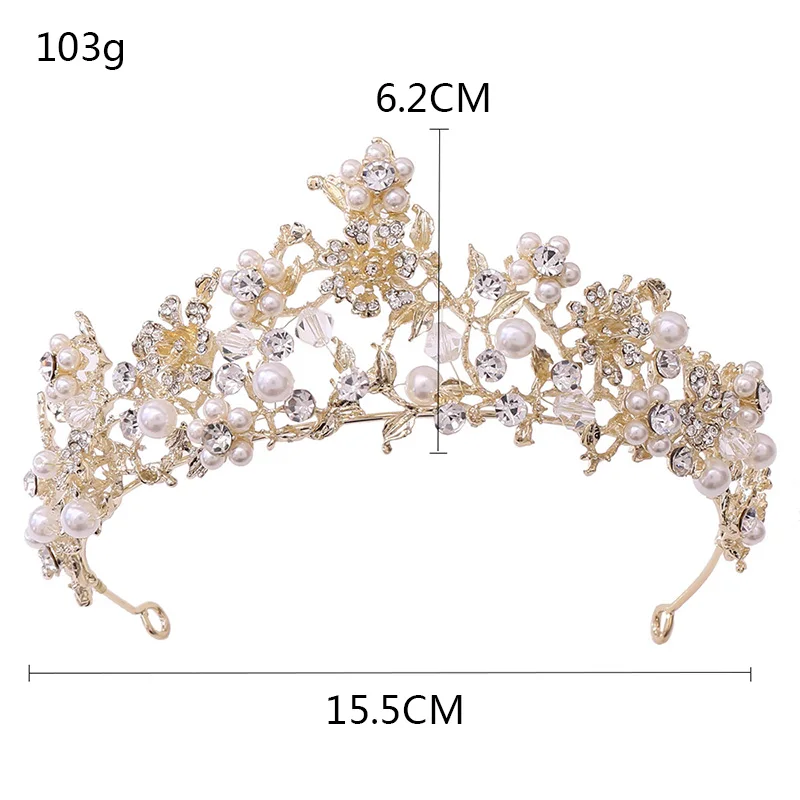 

FORSEVEN Luxury Women Gold/Silver Color Crown Headband Rhinestones Crystal Tiara Bride Wedding Headdress Hair Accessory JL