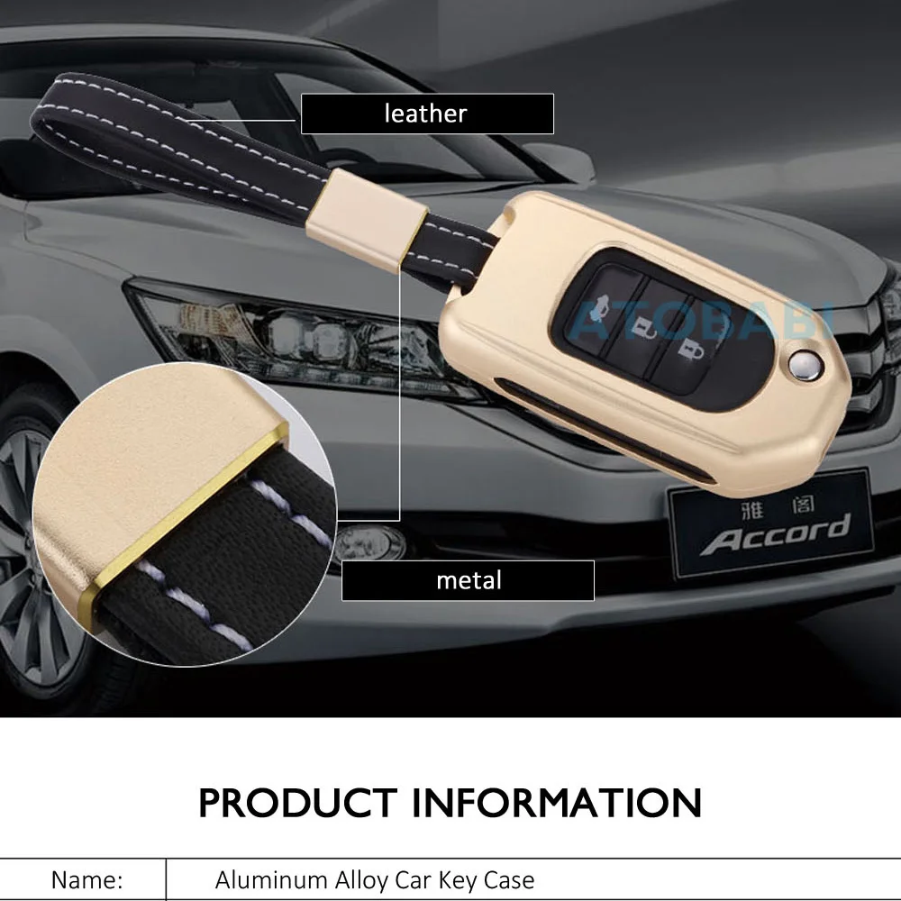 Алюминиевый сплав автомобильный чехол для ключей для Honda CRV CR-V Civic HRV vezel Fit Jazz Crider Складной Дистанционный брелок крышка брелок защитная сумка