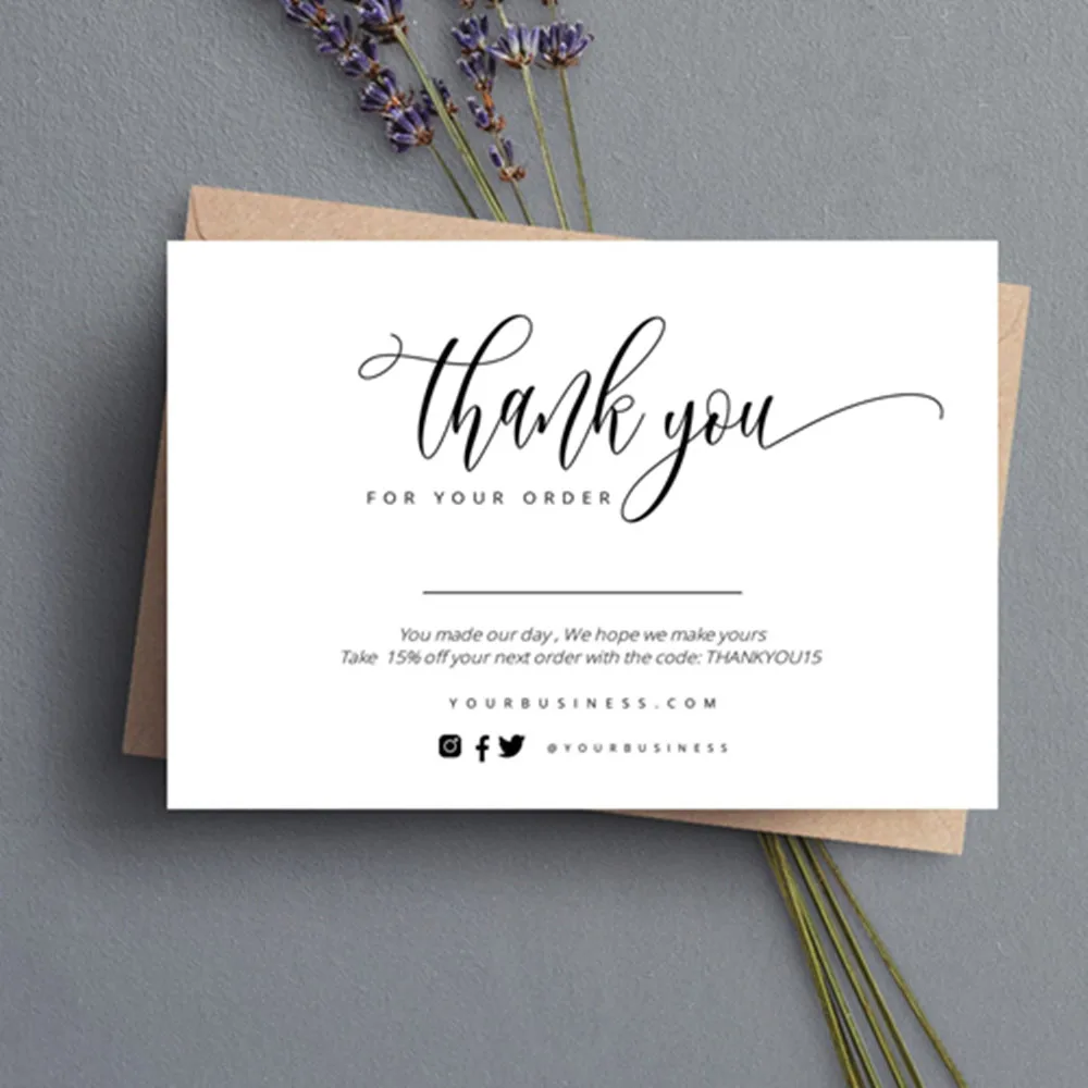 

Personalize Logo Business Name Card,Business Thank You Card , Thank You For Your Order Cards ,Custom Text Social Medial Card
