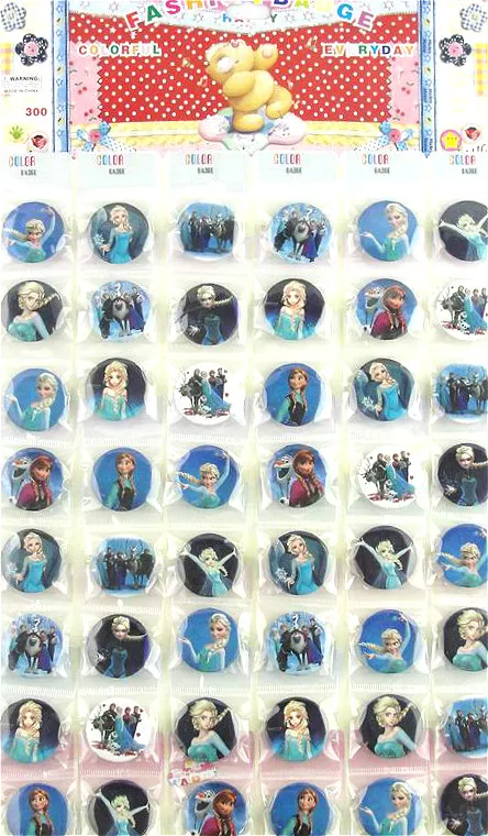 Бесплатная доставка значок на пуговицах Холодное сердце Эльза и Анна 30 мм (48