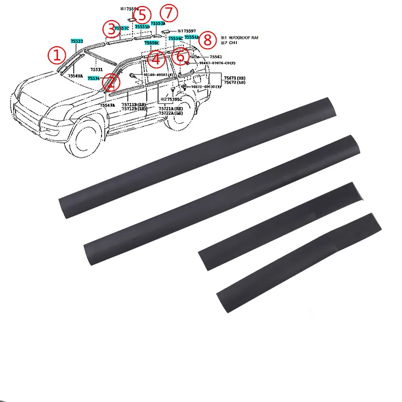 

Car Moulding Windshield Sunroof Roof Flowing Sealing Strip For Toyota Land Cruiser Prado LC120 For Lexus GX470