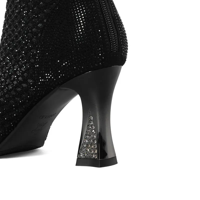 

2020 New Arrivals Women Summer Boots Sexy high heels crystal cut-outs Ankle Boots Female Ladies Party shoes Bottes