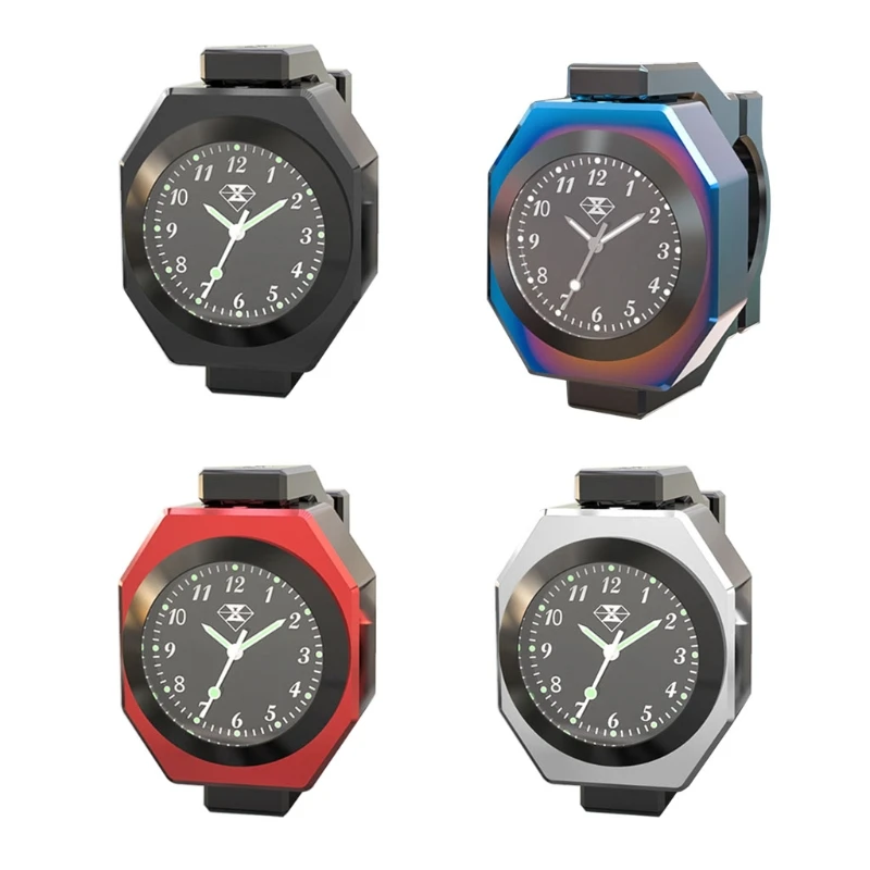 

Aluminum Alloy Motorcycle Luminous Handlebar Mount Clock Watch+Thermometer X6HF