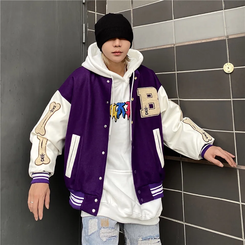 

Spring Baseball Jackets coat Embroidery Letter Women Streetwear hip-hop Harajuku College Style Men Bomber Jacket