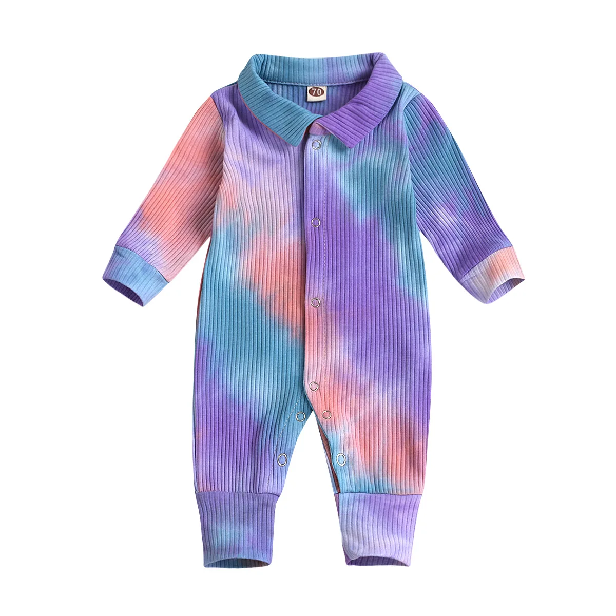 

Spring Newborn Infant Rompers Baby Girls Long Sleeve Tie-dye Ruffles Romper Toddler Girl Fall Clothes Newborn Photography Romper