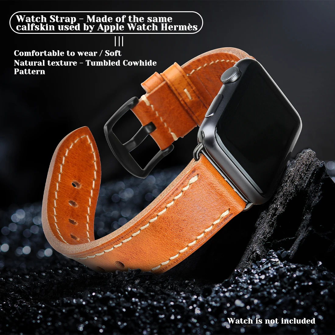 Ремешок кожаный MAIKES для Apple Watch Band итальянский Браслет из телячьей кожи iWatch Series 7 6