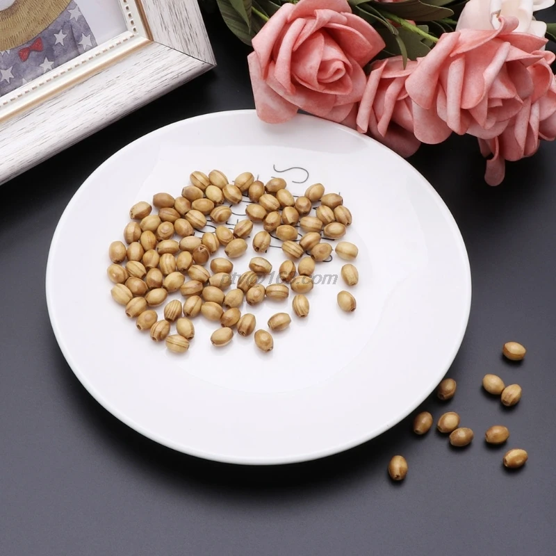 100 шт. бусины из соснового дерева для изготовления браслета ожерелья 8x6mm | Дом и