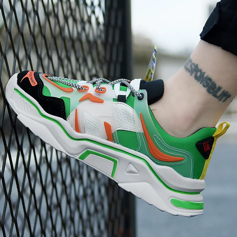 

KICKQZQP New Arrival Dad Shoes Men Sneakers Casual Shoes Men Korean Version Breathable Men Chunky Sneakers Zapatos Hombre