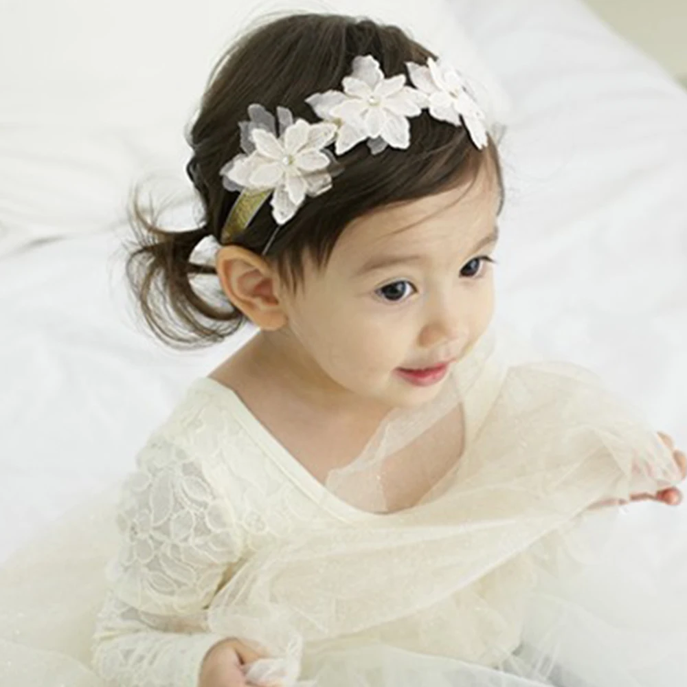 Повязка на голову с лепестками для девочек повязка блестящими серебряными