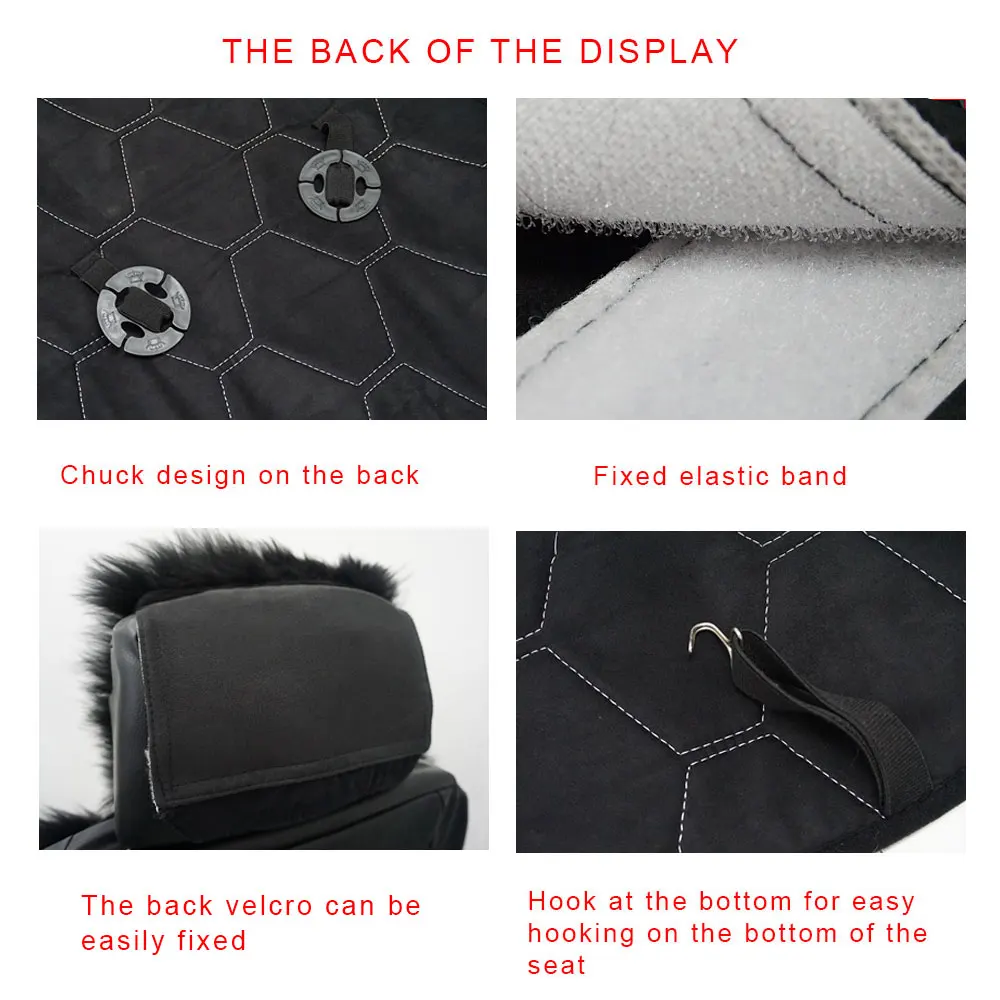 AUTOROWN Накидки на сиденья автомобиля Универсальный размер Меховые накидки из 100%