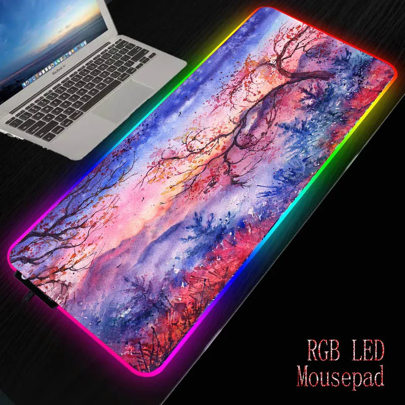 

MRGBEST Evening Foliage Landscape Large Gaming Mouse Pad Lockedge Mouse Mat for Laptop Computer Keyboard Pad Desk for Mousepad