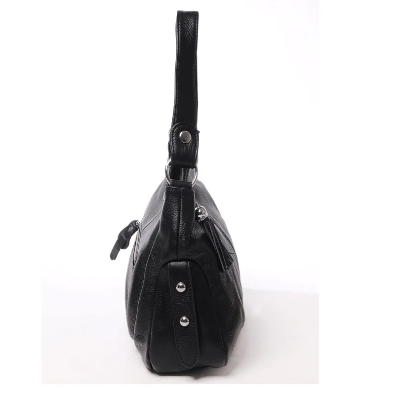 Женская сумка из натуральной кожи хобо с кисточками 100% воловья кожа женская