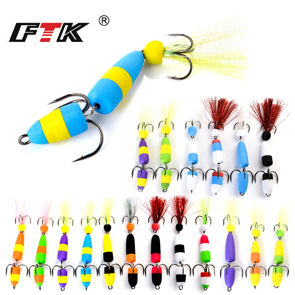 

FTK Fishing Lure 1/4pcs Jig Swivel Soft Lure Insect bait Swim baits Wobbler Bass Lure Minnow Popper Floats Fishing Accessories