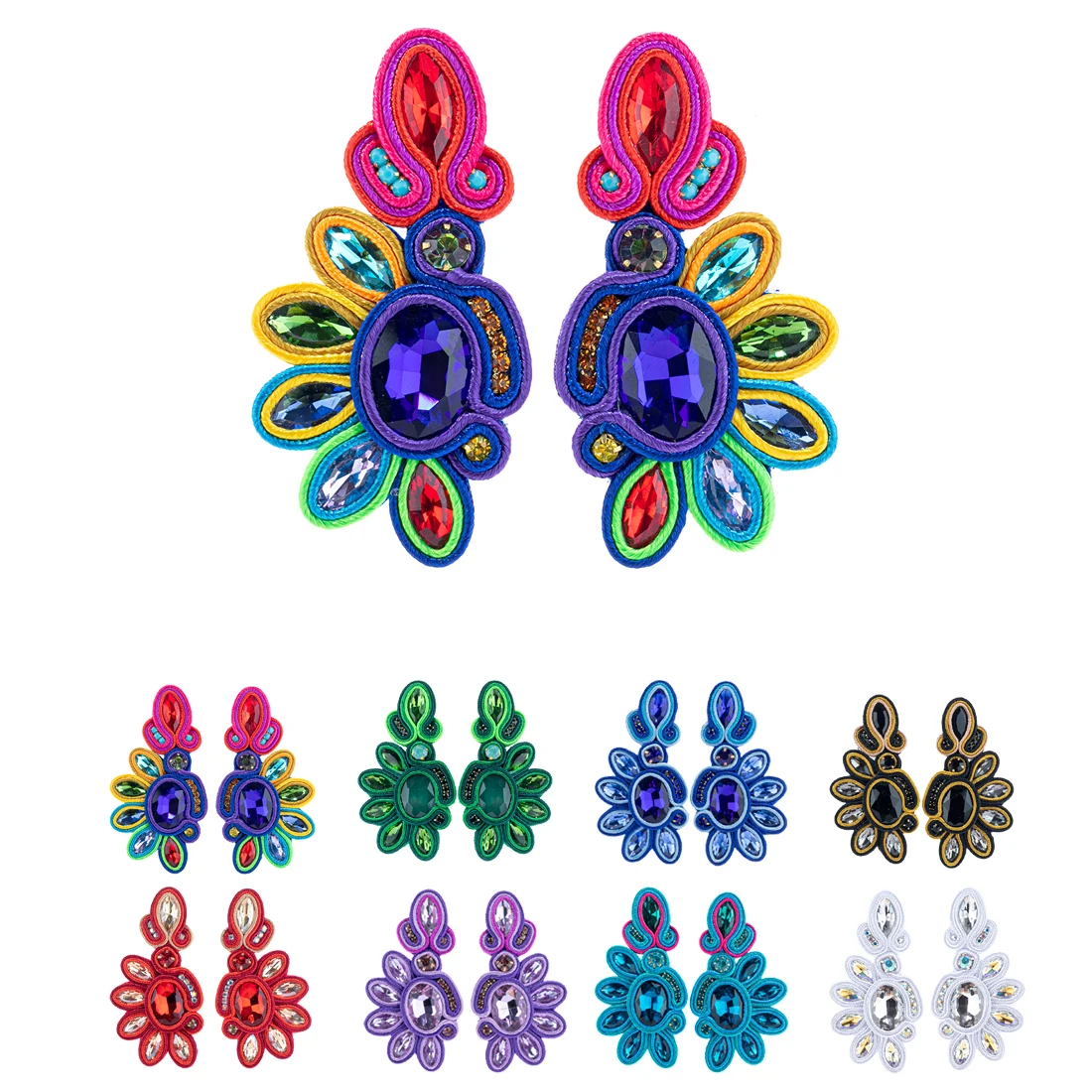 

KPacTa Vintage Soutache Handmade Sales earrings for women Dangle Charms Accessories Bohemian Soutache Fashion Jewelry 2021 New