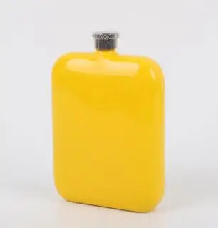 Yellow 6 унций квадратная окрашенная нержавеющая сталь бедра фляги карманные Россия Кувшин Бутылка для виски - Цвет: Yellow