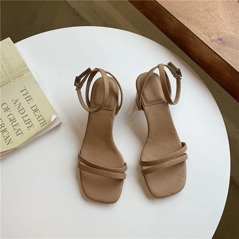 

Block Heels Black Platform Sandals Fashion Womens Shoes 2021 Suit Female Beige Med Chunky Espadrilles High Luxury Comfort Summ