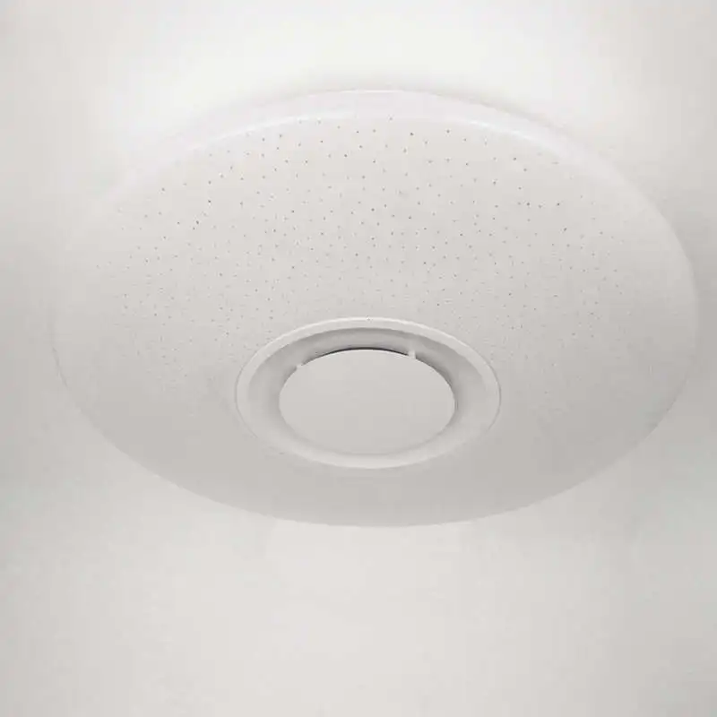 Светильник потолочный LED HOT Music с динамиком Bluetooth, 60 Вт, RGB, круглый, с эффектом звездного неба, с возможностью изменения цвета, затемнения и включения.