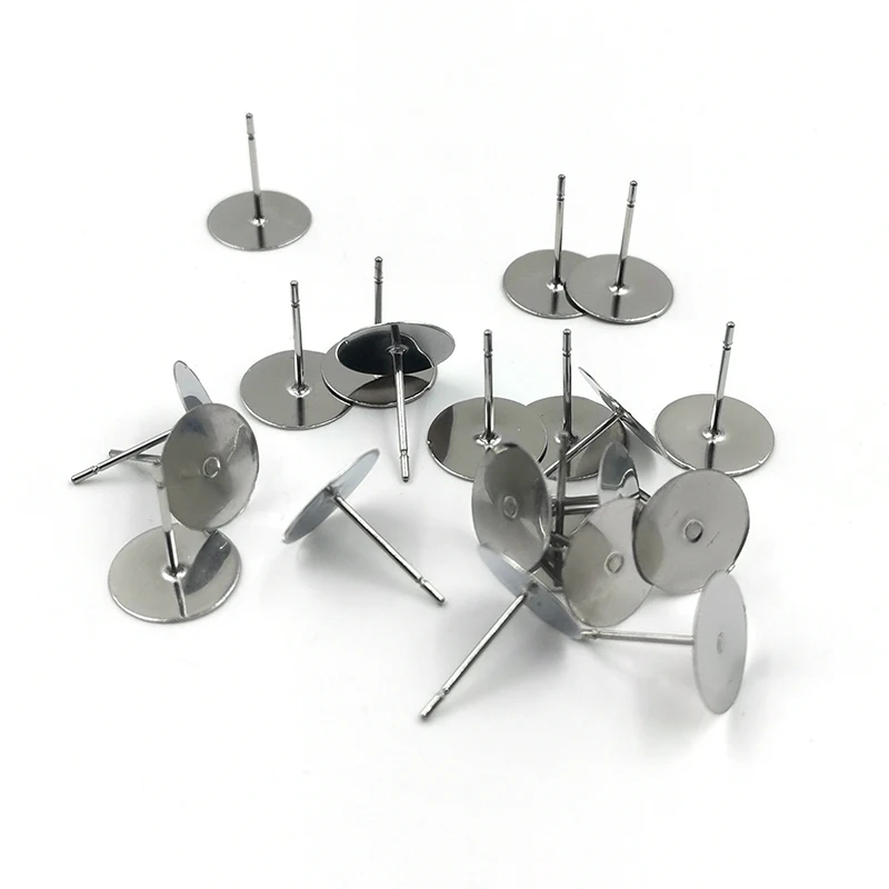 Пустая основа для сережек гвоздиков из нержавеющей стали 100 шт. 3 4 5 6 8 мм кабошонов
