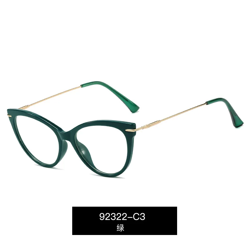

92322 fashionable new female flat lens comfortable TR90 frame lens can be equipped with myopia glasses and anti blue glasses