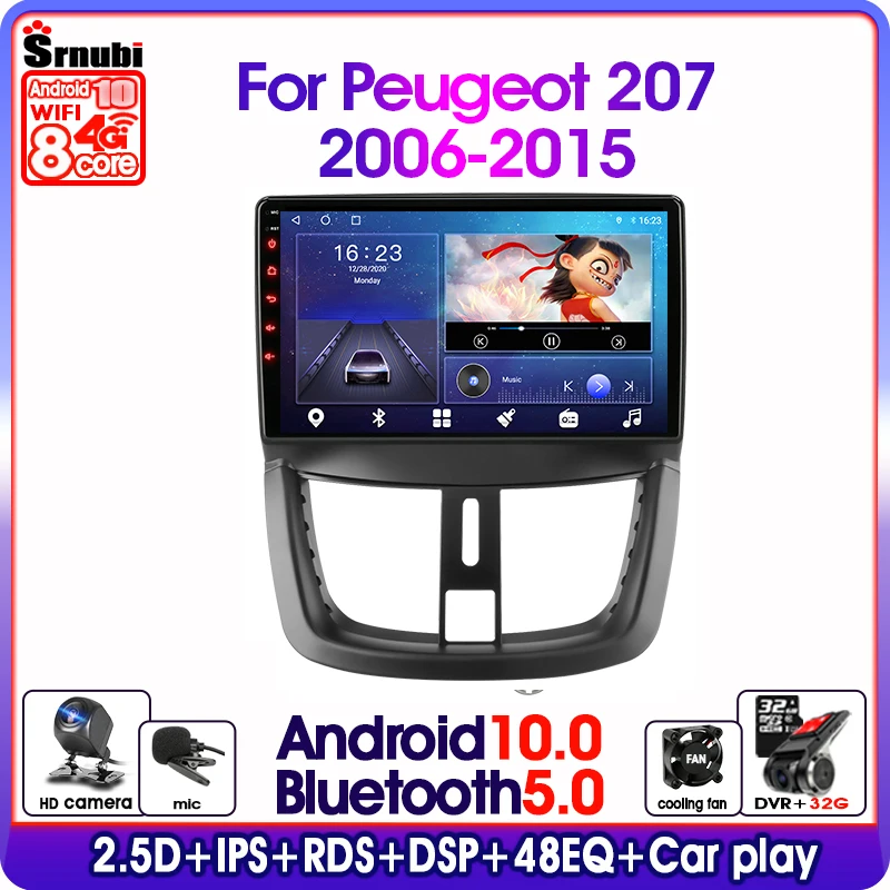 Srnubi Android 10 автомобильный радиоприемник для Peugeot 207 CC 207CC 2006 2010 2011 2012 2013 2014 2015