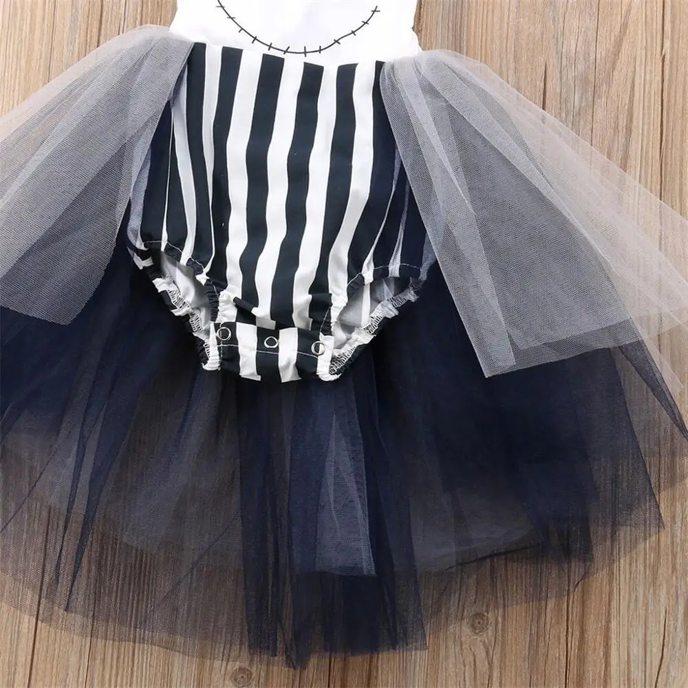 Платье для малышей на Хэллоуин Vestido платье в полоску без рукавов с рисунком