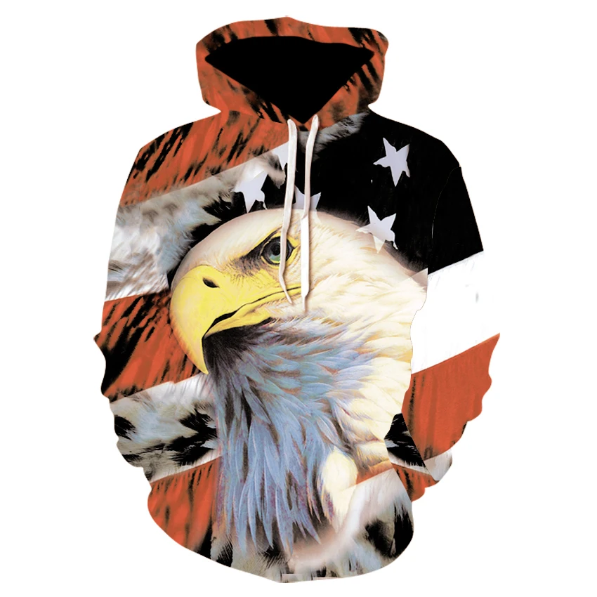 

2021 brand 3D fun design USA flag hoodie fashion men's and women's sports street wear skateboard thin sweatshirt pullovers