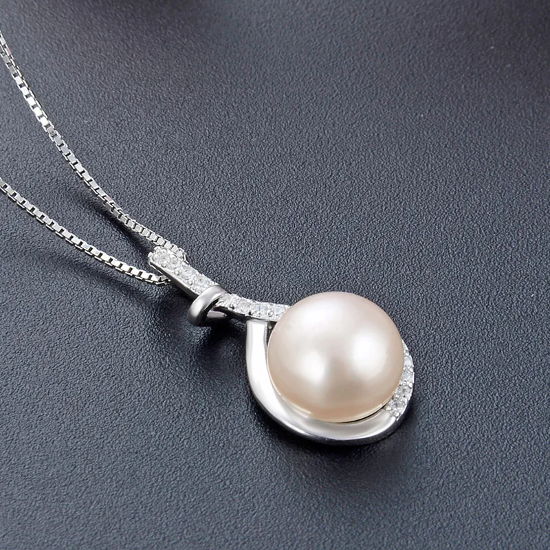 

Solid S925 Jewelry Women Wedding 8mm Natural Fresh Water Pearl Pendant Statement Jewelry for Female CHDBD002780