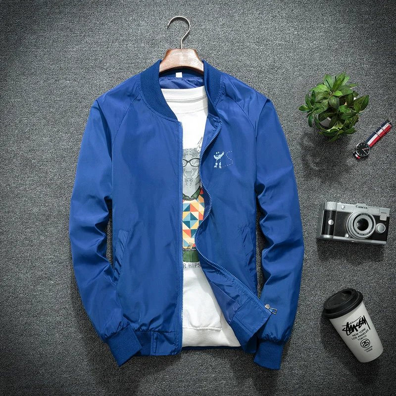 Осень Новый MA-1 военный бомбардировщик Мужская мотоциклетная куртка армейский