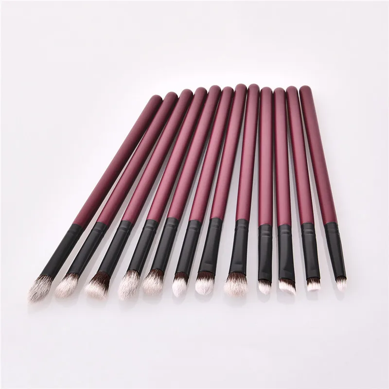 12 шт. набор кистей для макияжа пурпурно-красный супер мягкий Румяна Наклонный